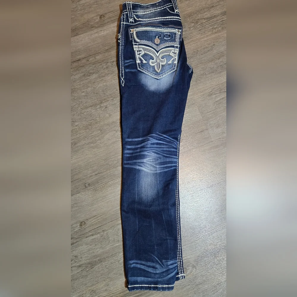 Rock Revival Slim Straight Mens Jeans Size 34 - Picture 2 of 16